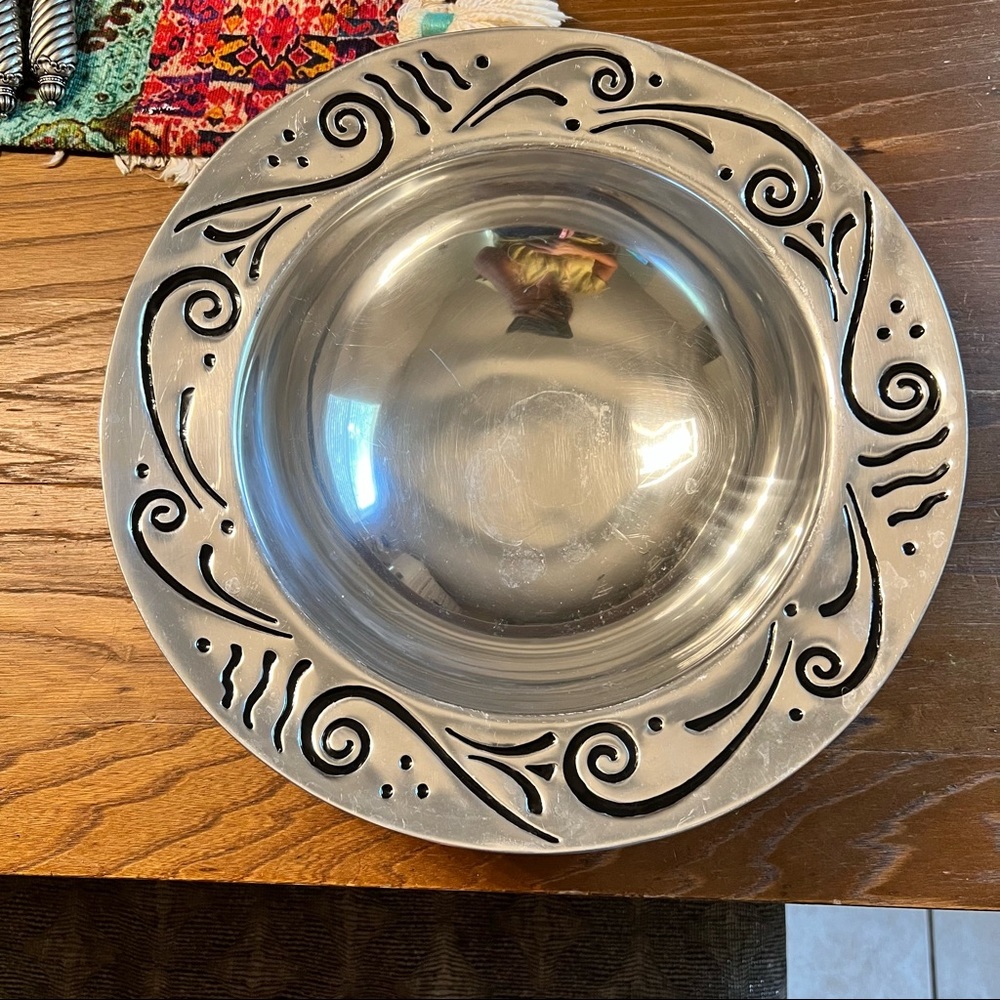 Lenox Spyro Large Round Silver Bowl